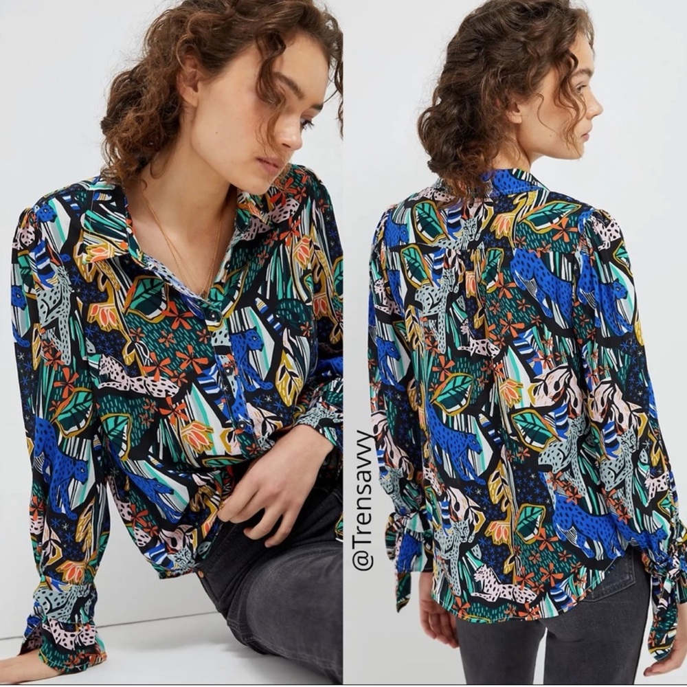 ANTHROPOLOGIE Masha Volnova Carmiel Buttondown Top NWT 16W